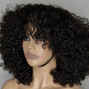 BIG KINKY CURLS 100% VIRGIN HUMAN HAIR WIG- 12",CAN BE BLEACHED OR DYE TO ANY CO